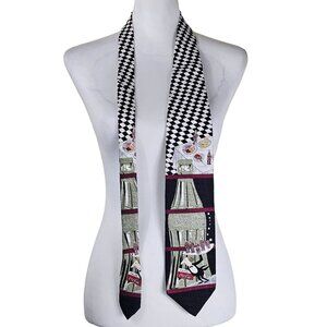 Vintage Coca-Cola 100% Silk Necktie Sears 1990s Checkerboard & Soda Bottle Retro